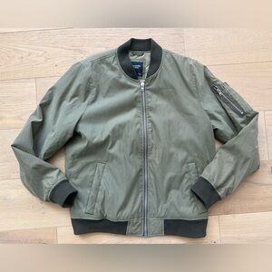 Abercrombie & Fitch Men’s Nylon-blend Bomber Jacket In Green Sz L